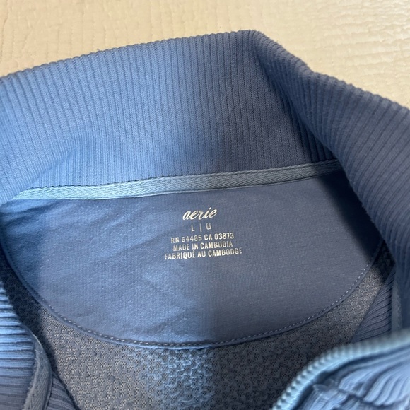 Aerie Light Blue Sherpa Quarter Zip - Picture 2 of 3